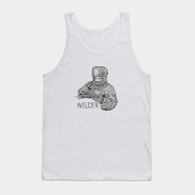 Welder drawing with scribble art Tank Top by KondeHipe